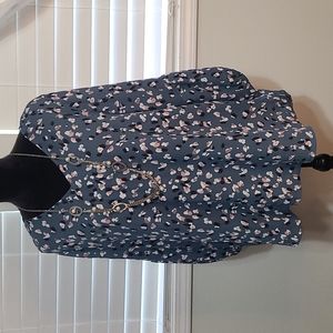 Peasant Style Plus size Top with 3/4 length Sleeves